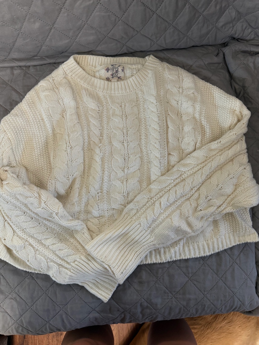 Cream Cable Knit Women’s Sweater
